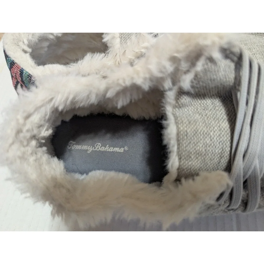 Tommy Bahama Shoes Men's Sz 9.5 Shoes Gray Chukka Faux Fur Lined Comfort Slip On